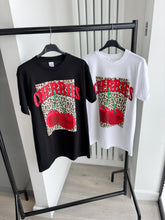 Load image into Gallery viewer, Marcey leopard pattern cherries print tshirt - choose colour