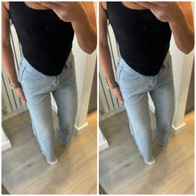 Load image into Gallery viewer, Bella full diamanté embellished straight leg blue denim jeans