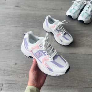 Nessa (style 2) trainers - white/pink/lilac