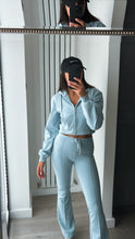 Load image into Gallery viewer, Erica flare leg tracksuit jacket loungewear set - baby blue