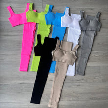 Load image into Gallery viewer, SALE Codie ribbed crop & legging set - grey