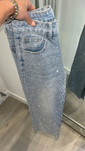Load image into Gallery viewer, Bella full diamanté embellished straight leg blue denim jeans