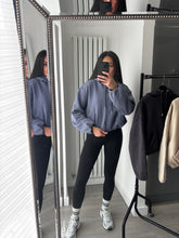 Load image into Gallery viewer, Marisa bomber style cropped zip up hooded jacket - powder blue