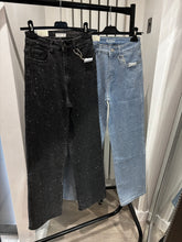 Load image into Gallery viewer, Bea full diamanté embellished straight leg black denim jeans (stretch fit)