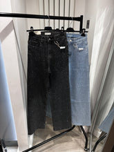 Load image into Gallery viewer, Bea full diamanté embellished straight leg black denim jeans (stretch fit)