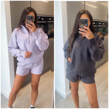 Load image into Gallery viewer, Anya quarter zip jumper and jogger shorts set - lilac