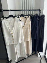 Load image into Gallery viewer, Daria button front waistcoat and trouser set - cream
