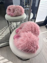Load image into Gallery viewer, Millie faux fur oversized slippers - pink