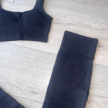 Load image into Gallery viewer, SALE Codie ribbed crop & legging set - black
