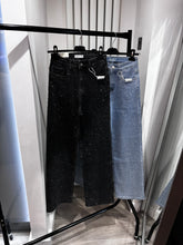 Load image into Gallery viewer, Bea full diamanté embellished straight leg black denim jeans (stretch fit)