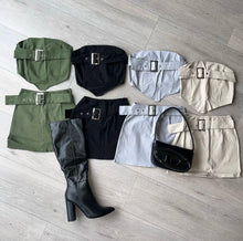 Load image into Gallery viewer, SALE Sia buckle detail mini skirt & bandeau set
