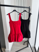 Load image into Gallery viewer, SALE Macey puffball hem mini dress - red