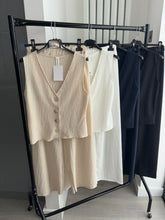 Load image into Gallery viewer, Daria button front waistcoat and trouser set - beige