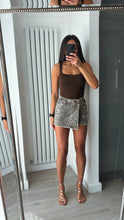 Load image into Gallery viewer, Quinn leopard print denim wrap over skort - stretch fit, size down