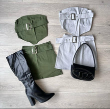 Load image into Gallery viewer, SALE Sia buckle detail mini skirt & bandeau set