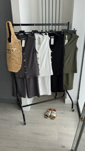 Load image into Gallery viewer, Daria gold button front waistcoat and trouser set - charcoal grey