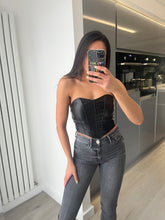 Load image into Gallery viewer, SALE Ivey bandeau corset crop top - black
