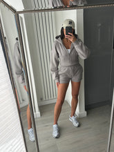 Load image into Gallery viewer, Cassie cinch waist jacket and jogger shorts set - dove grey
