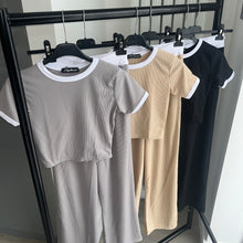 Load image into Gallery viewer, SALE Cally plisse straight leg and crop top set - choose colour