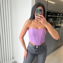 Load image into Gallery viewer, Ivey bandeau corset crop top - lilac