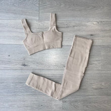 Load image into Gallery viewer, SALE Codie ribbed crop & legging set - beige