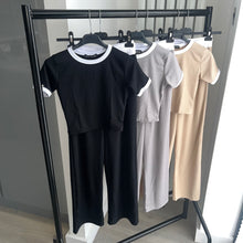 Load image into Gallery viewer, SALE Cally plisse straight leg and crop top set - choose colour