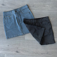 Load image into Gallery viewer, Jessie diamante denim skirt - black denim