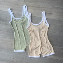 Load image into Gallery viewer, SALE Marnie contrast trim unitard romper - beige