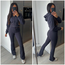 Load image into Gallery viewer, Erica flare leg tracksuit jacket loungewear set - slate grey
