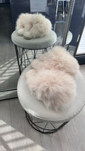 Load image into Gallery viewer, Millie faux fur oversized slippers - beige