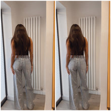 Load image into Gallery viewer, Bella full diamanté embellished straight leg blue denim jeans