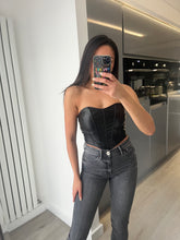 Load image into Gallery viewer, SALE Ivey bandeau corset crop top - black