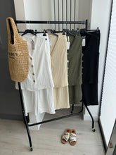 Load image into Gallery viewer, Daria gold button front waistcoat and trouser set - white
