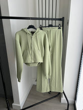 Load image into Gallery viewer, Erica flare leg tracksuit jacket loungewear set - sage green