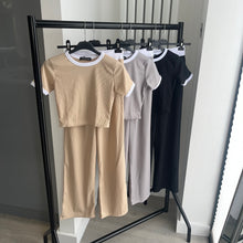Load image into Gallery viewer, SALE Cally plisse straight leg and crop top set - choose colour
