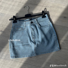 Load image into Gallery viewer, Jessie diamante denim skirt - blue denim