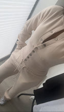 Load image into Gallery viewer, Chloe cinch waist long sleeve top and jogger set - beige