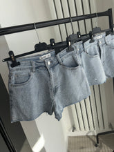 Load image into Gallery viewer, Alissia denim frayed hem fully embellished shorts