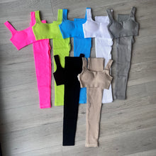 Load image into Gallery viewer, SALE Codie ribbed crop & legging set - beige