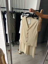 Load image into Gallery viewer, Daria gold button front waistcoat and trouser set - beige