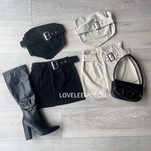 Load image into Gallery viewer, SALE Sia buckle detail mini skirt & bandeau set