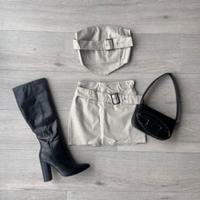 Load image into Gallery viewer, SALE Sia buckle detail mini skirt & bandeau set