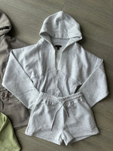 Load image into Gallery viewer, Cassie cinch waist jacket and jogger shorts set - light grey