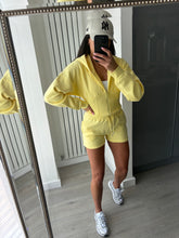 Load image into Gallery viewer, Cassie cinch waist jacket and jogger shorts set - yellow