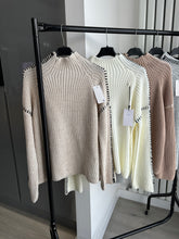 Load image into Gallery viewer, SALE Stitch detail high neck jumper - choose colour