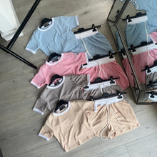 Load image into Gallery viewer, SALE Cally plisse shorts and crop top set - choose colour