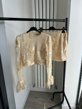 Load image into Gallery viewer, Brooke floral lace lined top and skirt set - yellow