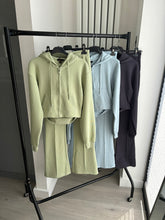 Load image into Gallery viewer, Erica flare leg tracksuit jacket loungewear set - sage green