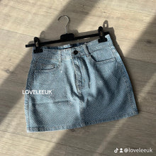 Load image into Gallery viewer, Jessie diamante denim skirt - blue denim