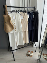 Load image into Gallery viewer, Daria button front waistcoat and trouser set - cream